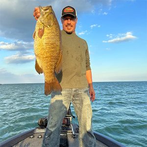 Angler with big smallmouth bass