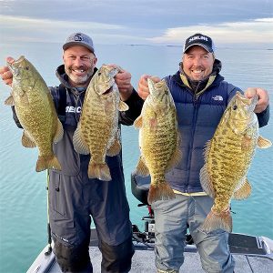 Scott Dobson angler with 4 smallmouth