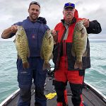 Two anglers three smallmouth bass img2535